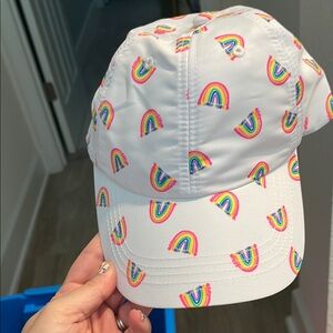 NWT Lilly Pulitzer White Cap with Rainbow Print